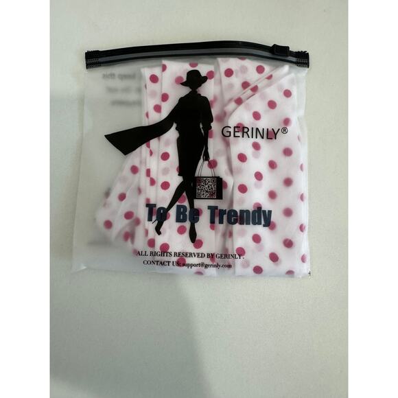 NWOT White and Pink Polkadotted Scarf Ascot Tie - Picture 6 of 6